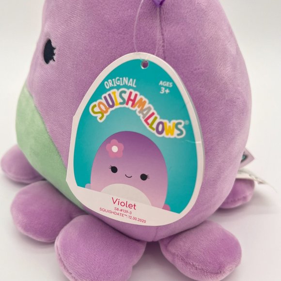NWT 🥀 8" Violet the Purple & Green Octopus Squishmallow - Picture 4 of 5